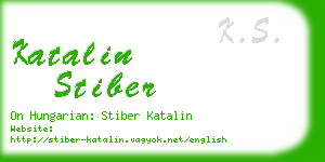 katalin stiber business card